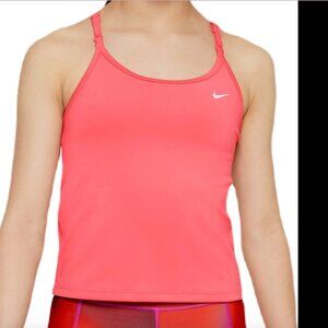 Nike Girls Dri-FIT Indy Tank Sports Bra Coral – M – NWT